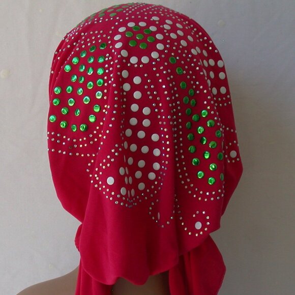 Pink Pre-Tied Stud Fashion Cap Slip On Bonnet Hijab Undercap #3 - Picture 2 of 3